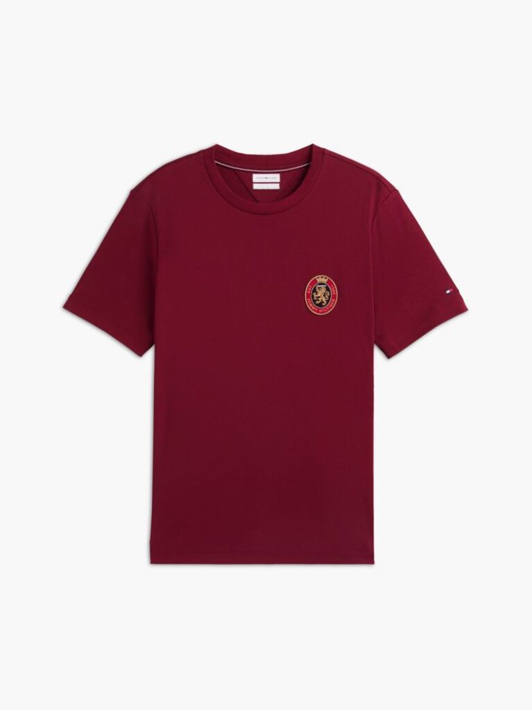 Rosu Crest T-Shirt Din Bumbac Cu Buzunar  Barbati