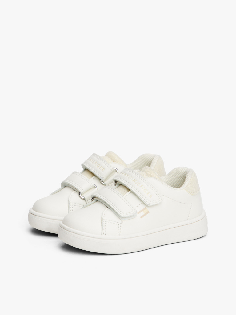 Alb Sneakers Hoop And Loop Cu Glitter La Steag  Fete