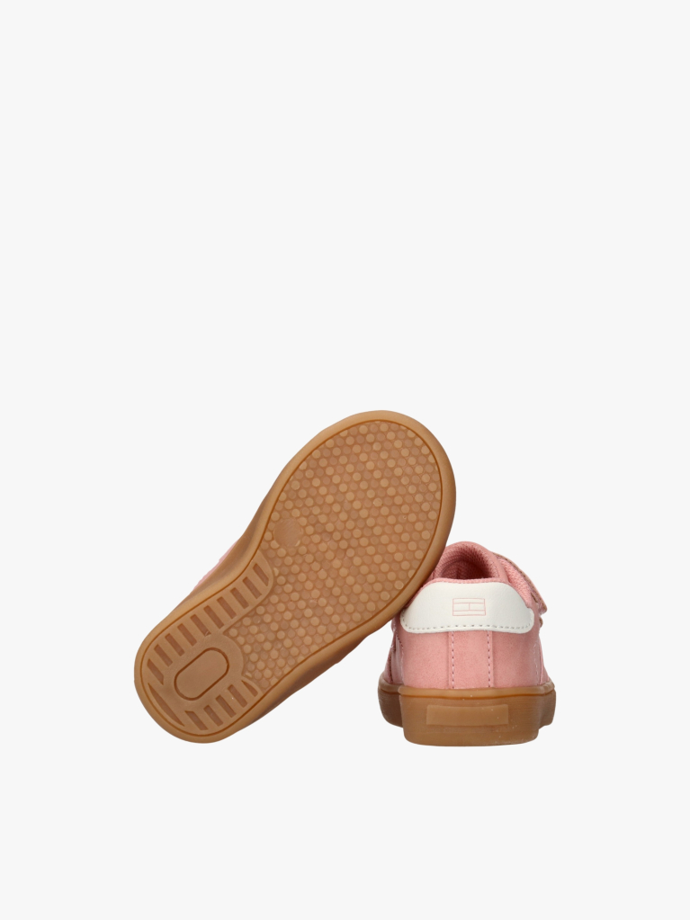 Roz Sneakers Low Cut Cu Velcro Si Flag  Fete