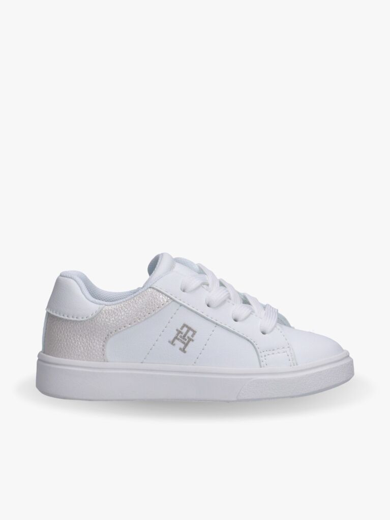 Alb Sneakers Stralucitori Low Cut Cu Sireturi  Fete