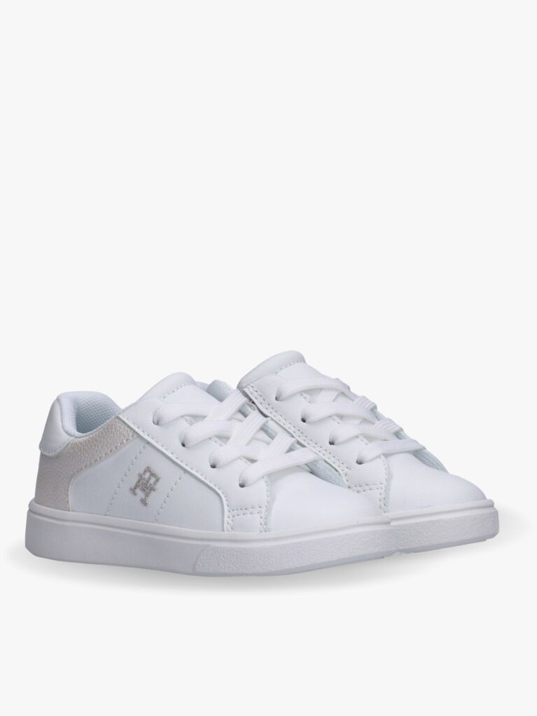 Alb Sneakers Stralucitori Low Cut Cu Sireturi  Fete