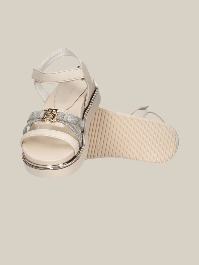 Beige Velcro TH Sandal  Girls