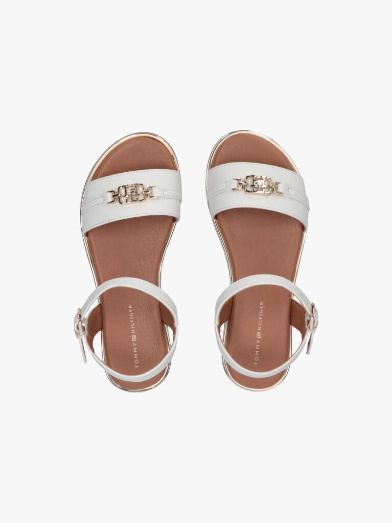 Alb Sandale Cu Placuta Th Monogram  Fete