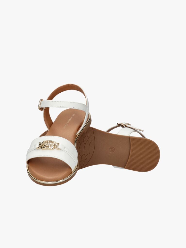 Alb Sandale Cu Placuta Th Monogram  Fete