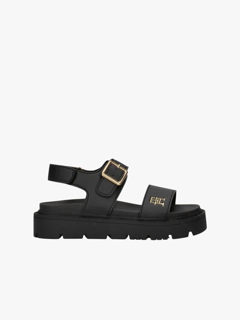 Negru Sandale Cu Placuta Th Monogram  Fete