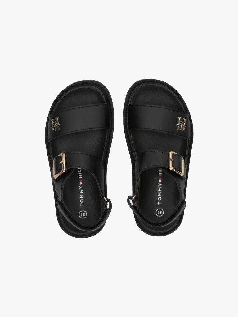 Negru Sandale Cu Placuta Th Monogram  Fete