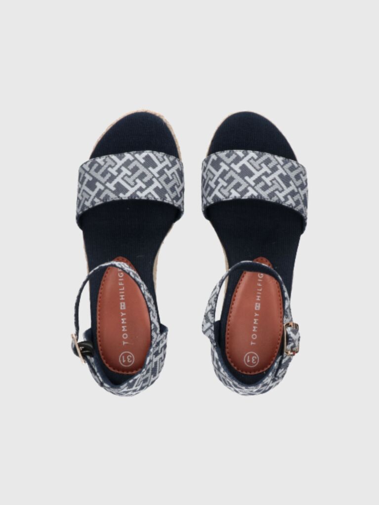 Blue Sandale Wedge  Fete