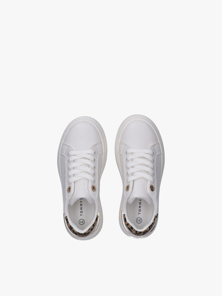 Alb Sneakers Cu Siret  Fete