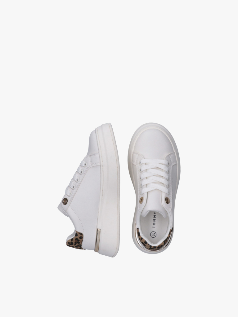 Alb Sneakers Cu Siret  Fete