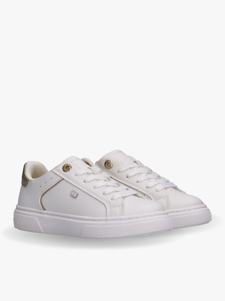 Alb Sneakers Cu Detalii Metalice Si Sireturi  Fete