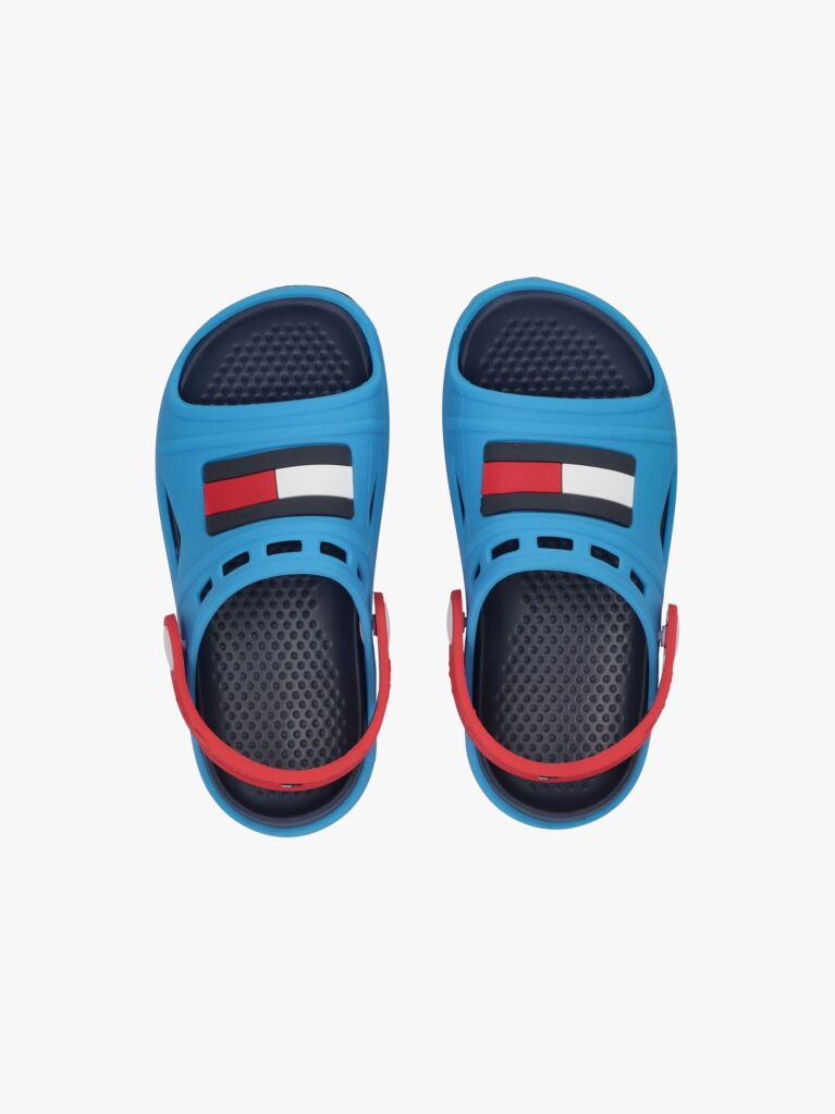 Multi Colour-Blocked Rubberised Flag Sandals  Kids Unisex
