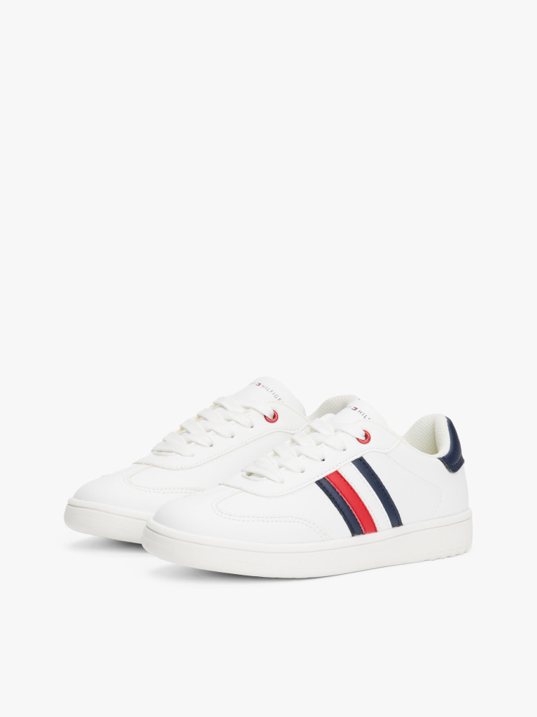 White Flag Contrast Heel Sneakers  Kids Unisex