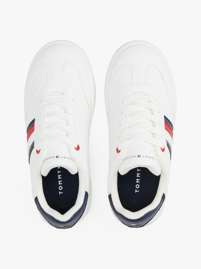 White Flag Contrast Heel Sneakers  Kids Unisex