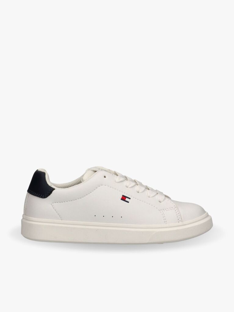 Alb Sneakers Cu Sireturi Si Steag Brodat  Copii unisex