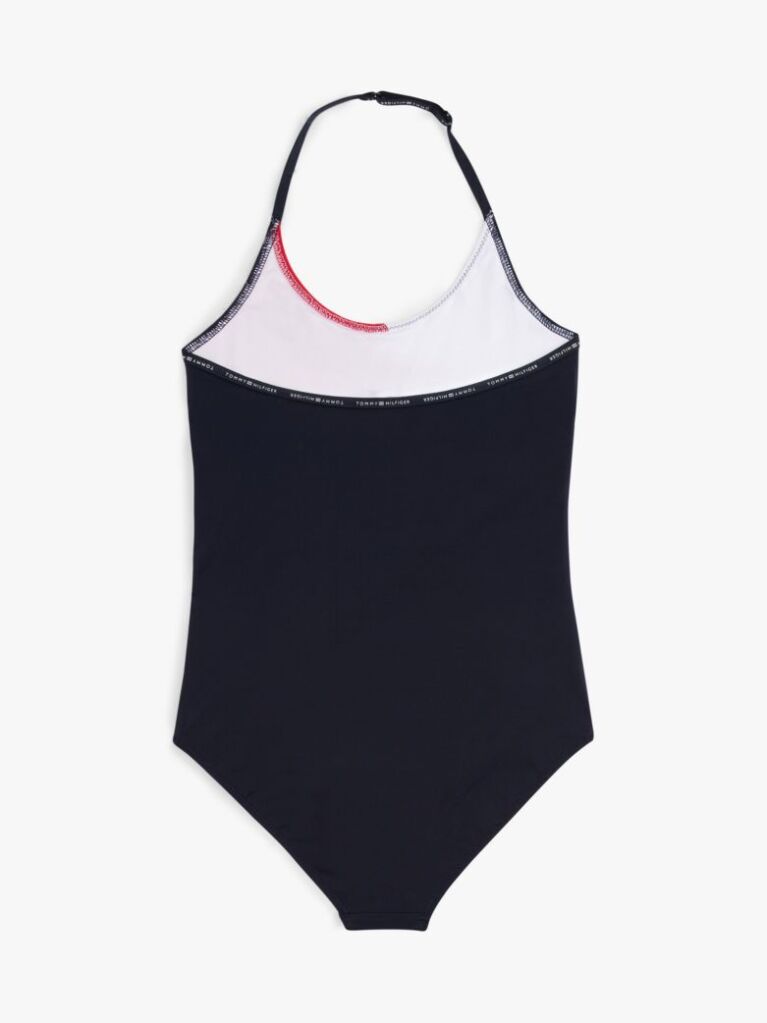 Multi Hilfiger Flag Halterneck One-Piece Swimsuit  Girls