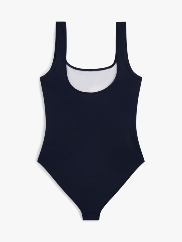 Blue Classic Colour-Blocked Square Neck Swimsuit  Girls