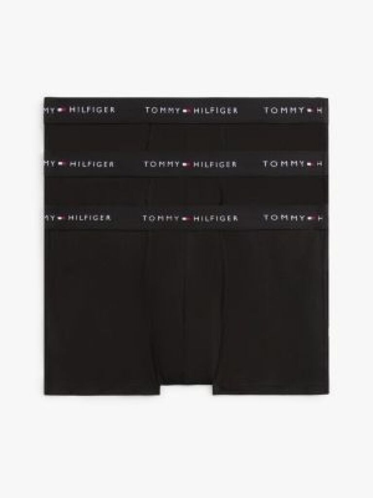 Black 3-Pack Logo Waistband Trunks  Men