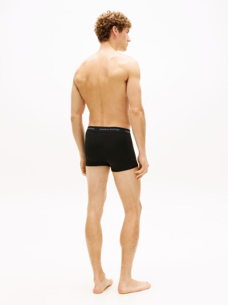 Black 3-Pack Logo Waistband Trunks  Men