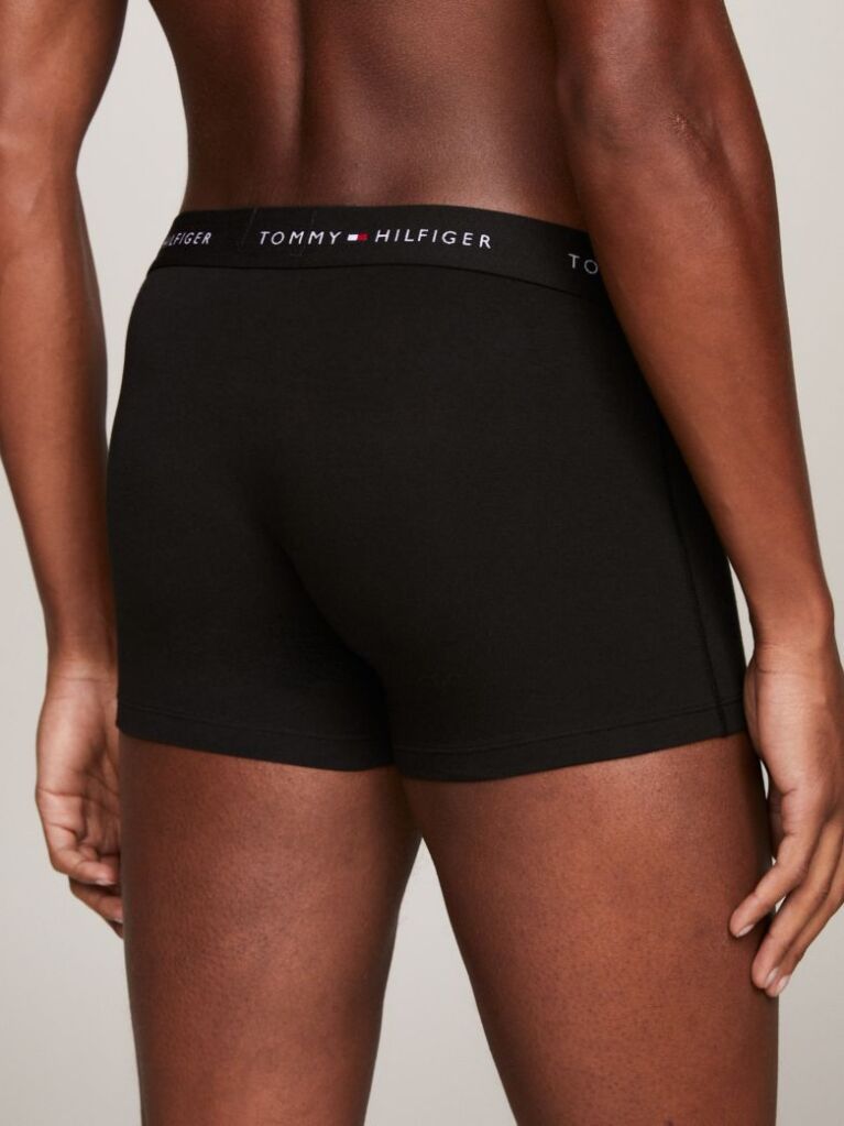 Black 3-Pack Logo Waistband Trunks  Men