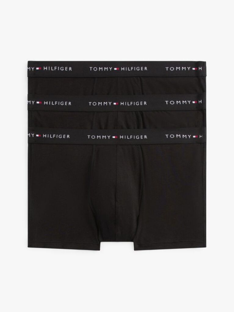 Black 3-Pack Logo Waistband Trunks  Men