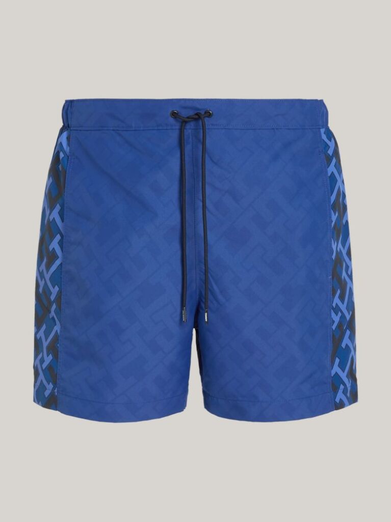 Blue Pantaloni Scurti De Baie TH Monogram   Barbati