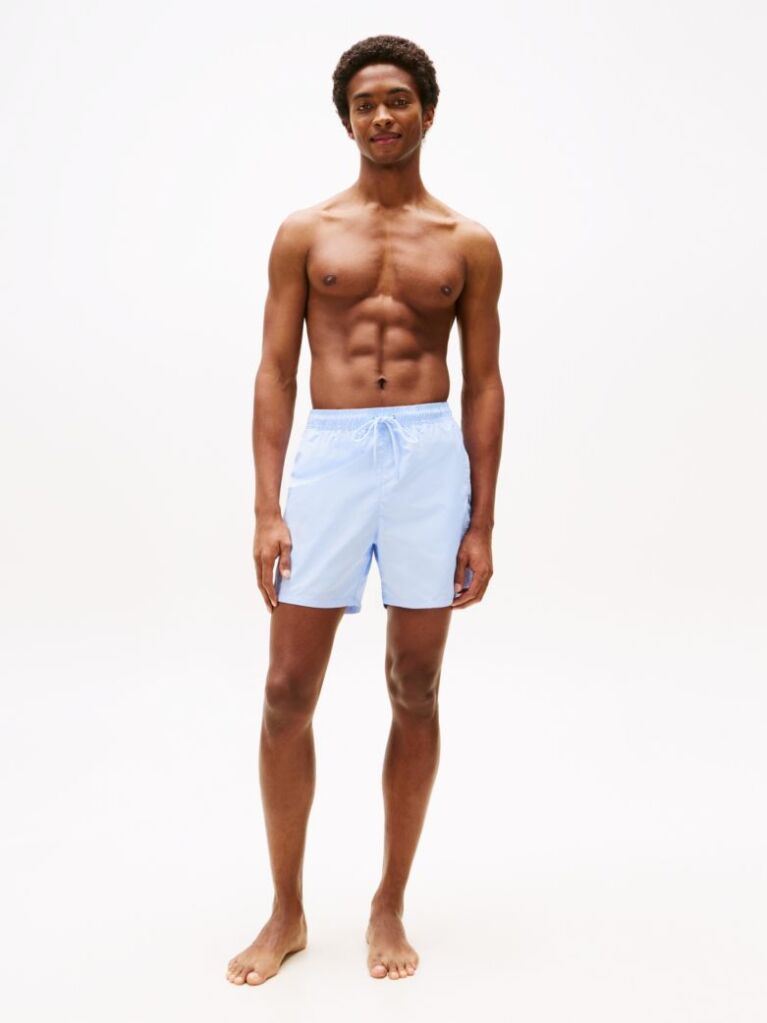 Blue Pantaloni Scurti De Baie Original Logo  Barbati