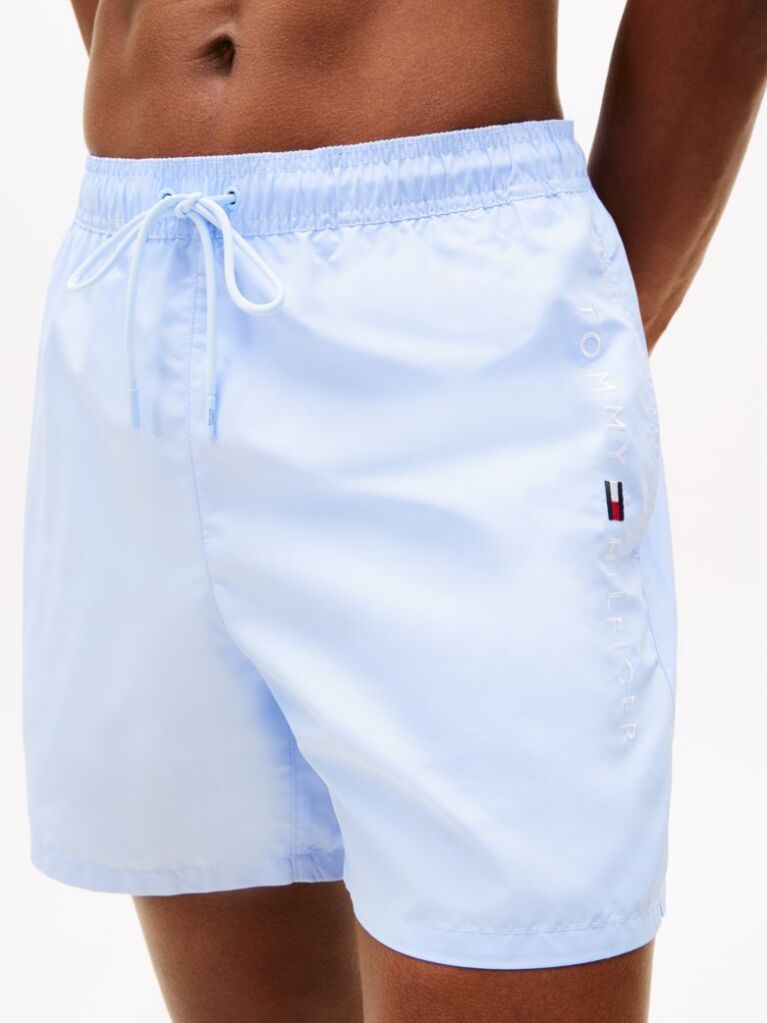 Blue Pantaloni Scurti De Baie Original Logo  Barbati