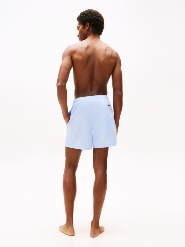 Blue Pantaloni Scurti De Baie Original Logo  Barbati