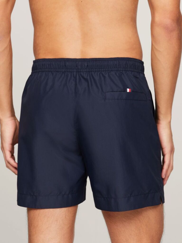 Blue Original Logo Mid Length Swim Shorts  Men