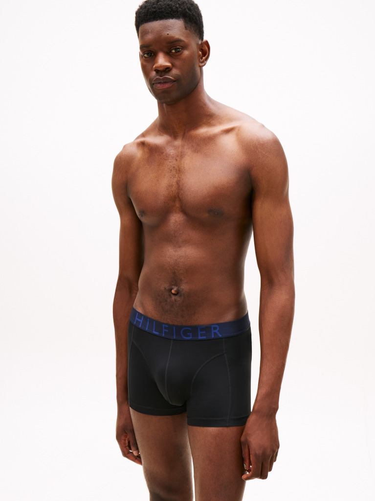 Multi 3-Pack Microfibre Logo Waistband Trunks  Men