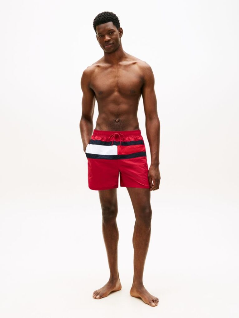 Multi Hilfiger Flag Mid Length Swim Shorts  Men