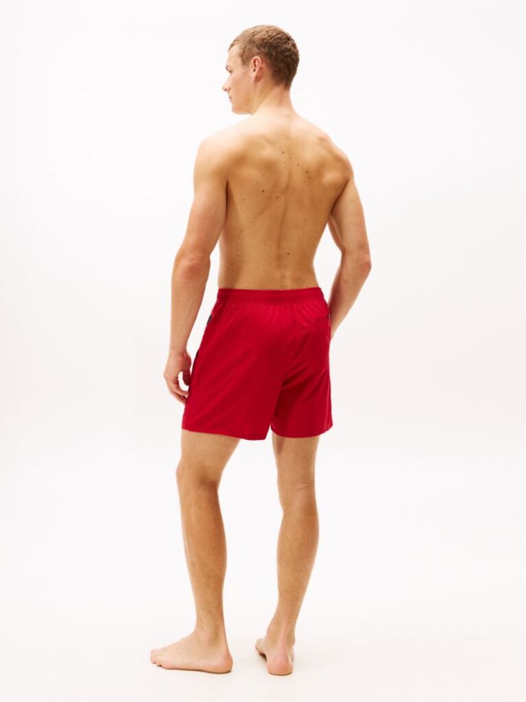 Red Hilfiger Flag Mid Length Swim Shorts  Men