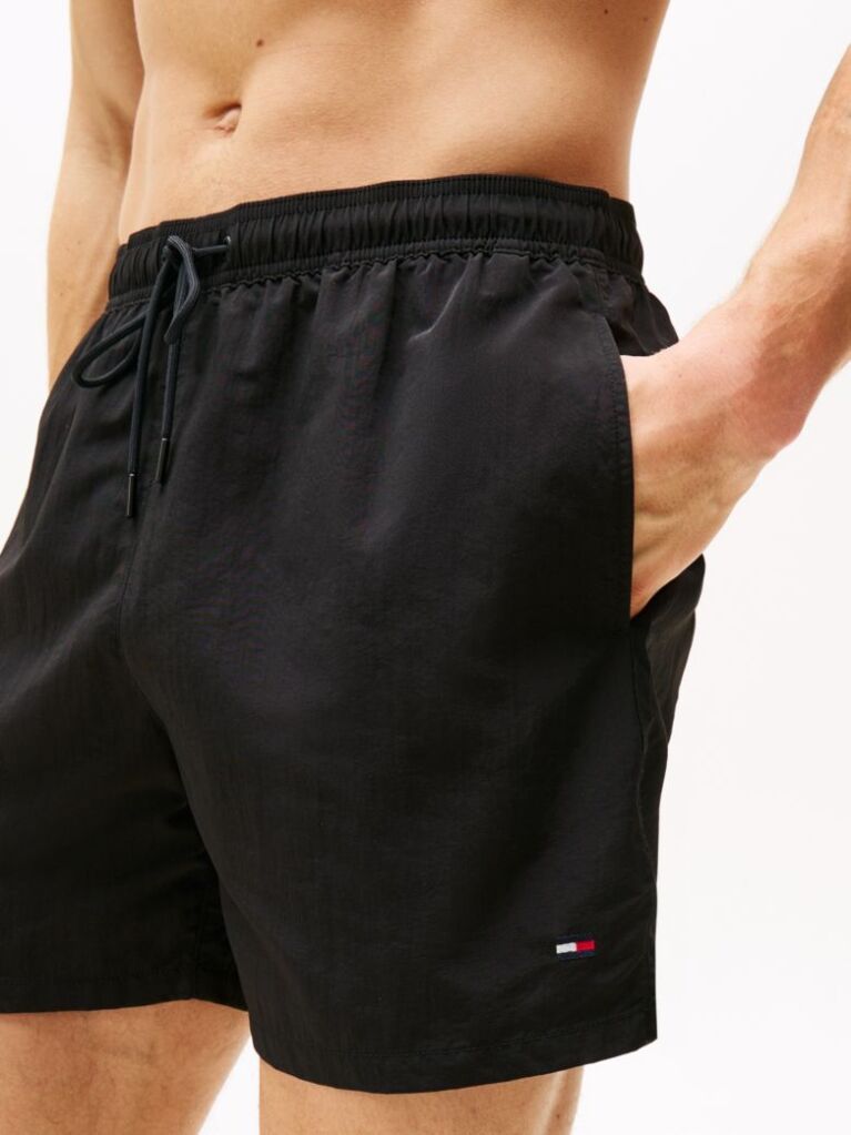 Negru Pantalon Scurt De Baie Essential Lungime Medie  Barbati