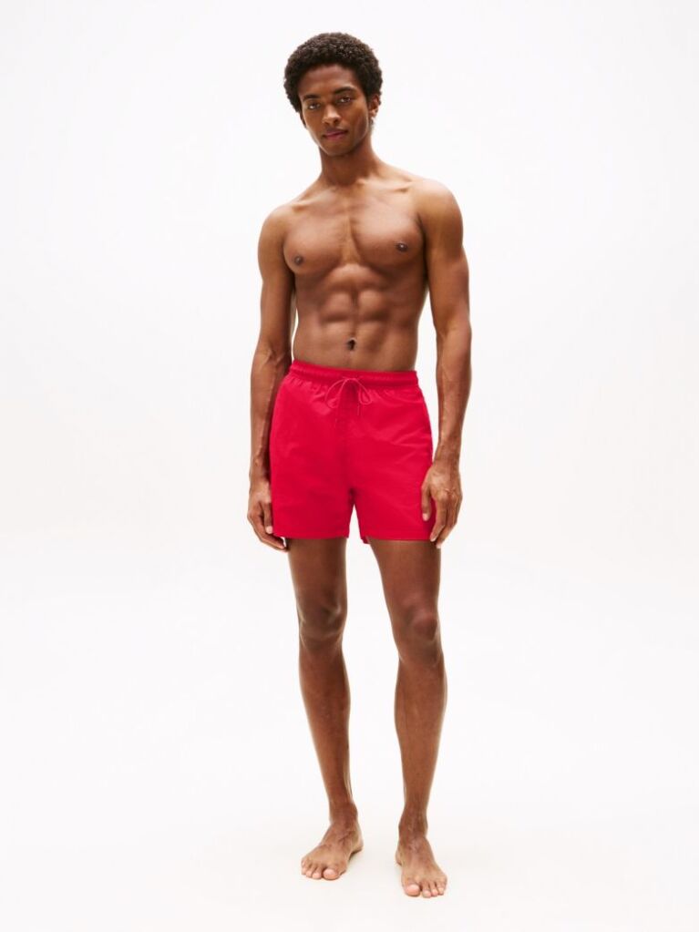 Rosu Pantalon Scurt De Baie Essential Lungime Medie  Barbati