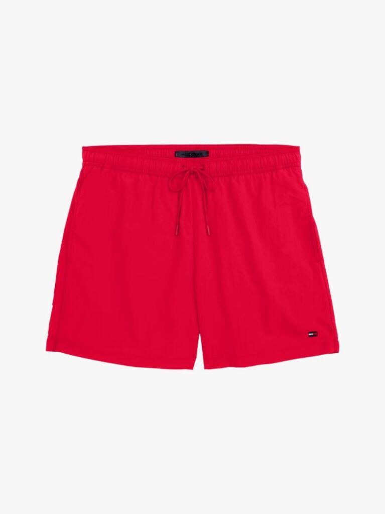 Rosu Pantalon Scurt De Baie Essential Lungime Medie  Barbati