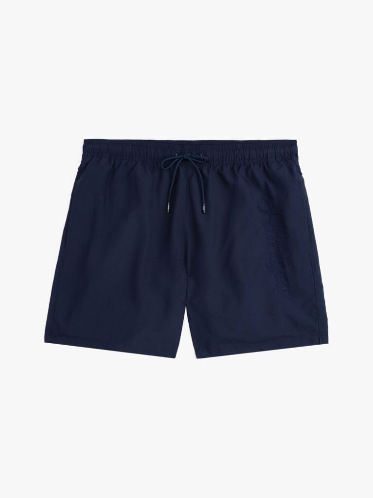 Blue Signature Logo Mid Length Swim Shorts  Men
