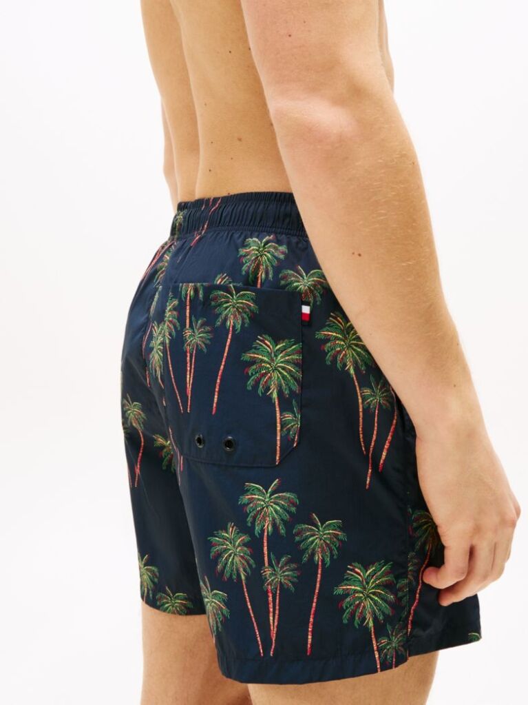 Multi Print Mid Length Swim Trunks  Men