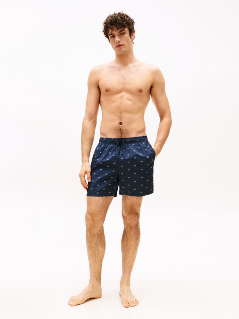 Blue Print Mid Length Swim Trunks  Men