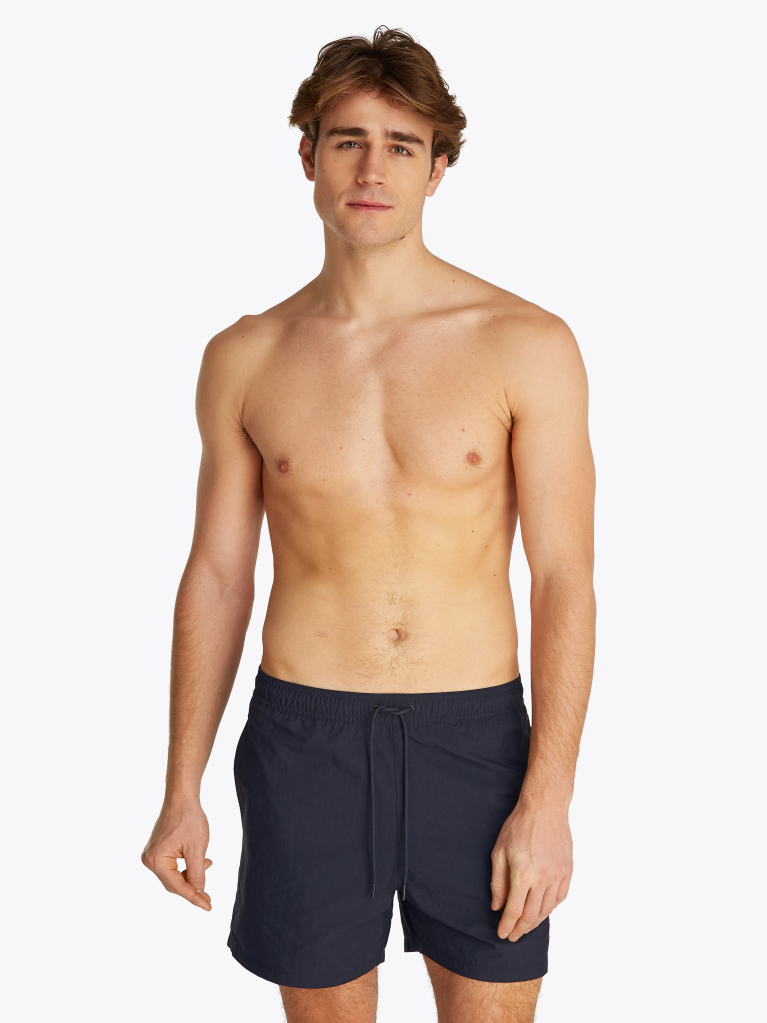 Blue TH Monogram Mid Length Swim Trunks  Men