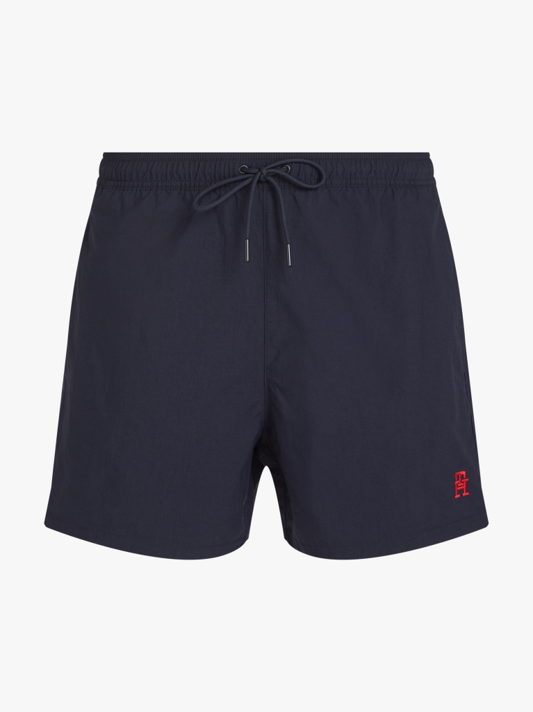 Blue TH Monogram Mid Length Swim Trunks  Men