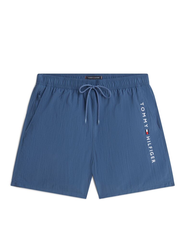 Blue Pantaloni Scurti De Plaja Cu Lungime Medie Cu Logo Original  Barbati