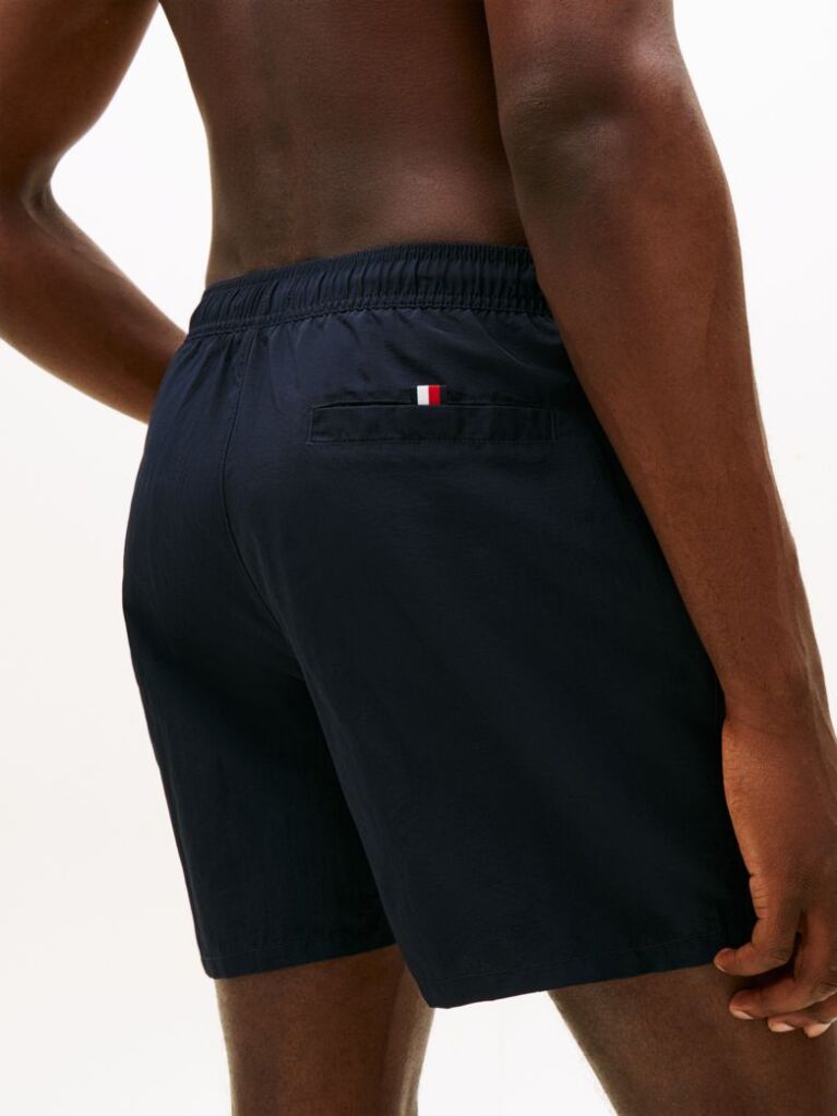 Blue Original Logo Mid Length Swim Shorts  Men