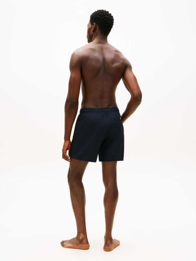 Blue Original Logo Mid Length Swim Shorts  Men