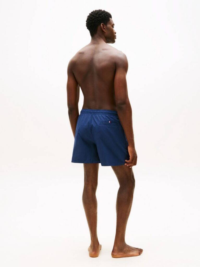 Blue Original Ithaca Stripe Mid Length Swim Shorts  Men