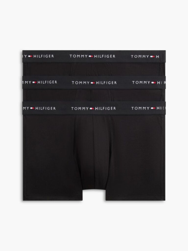 Black 3-Pack Signature Repeat Logo Waistband Trunks  Men