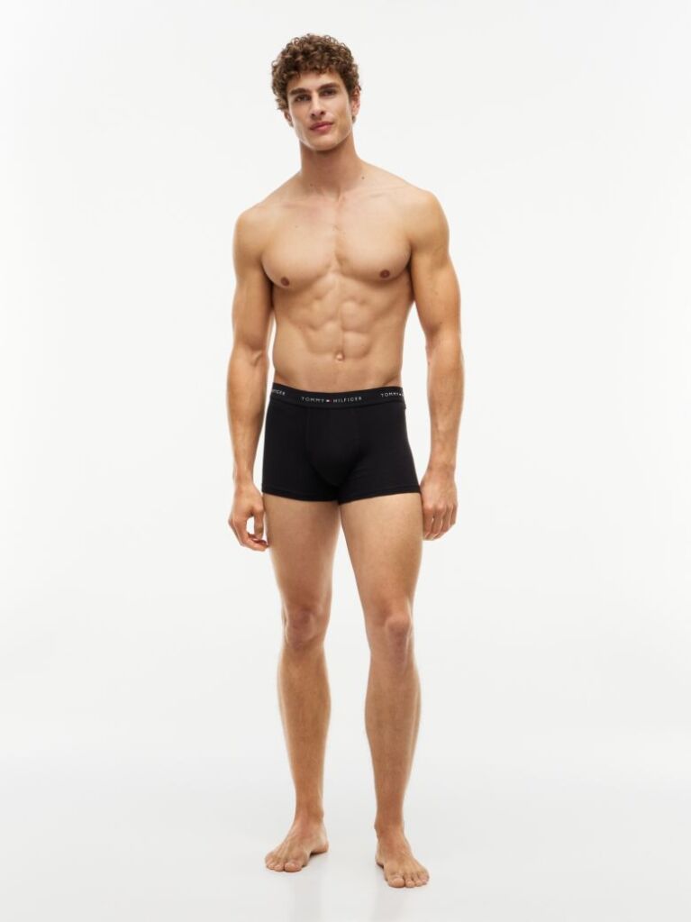Black 3-Pack Signature Repeat Logo Waistband Trunks  Men