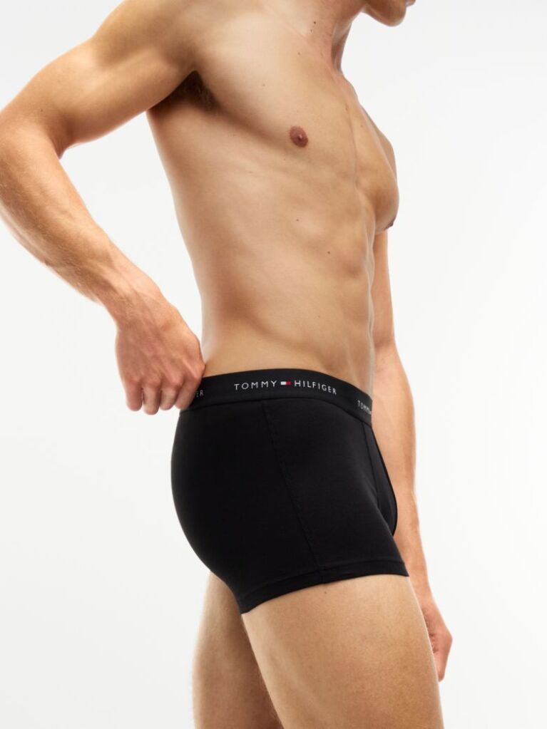 Black 3-Pack Signature Repeat Logo Waistband Trunks  Men