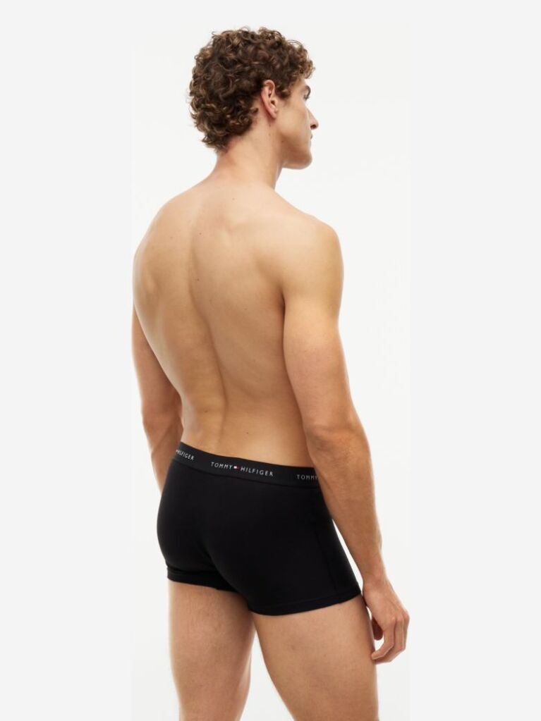 Black 3-Pack Signature Repeat Logo Waistband Trunks  Men