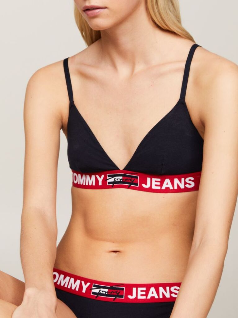 Blue Logo Underband Unlined Triangle Bra  Women