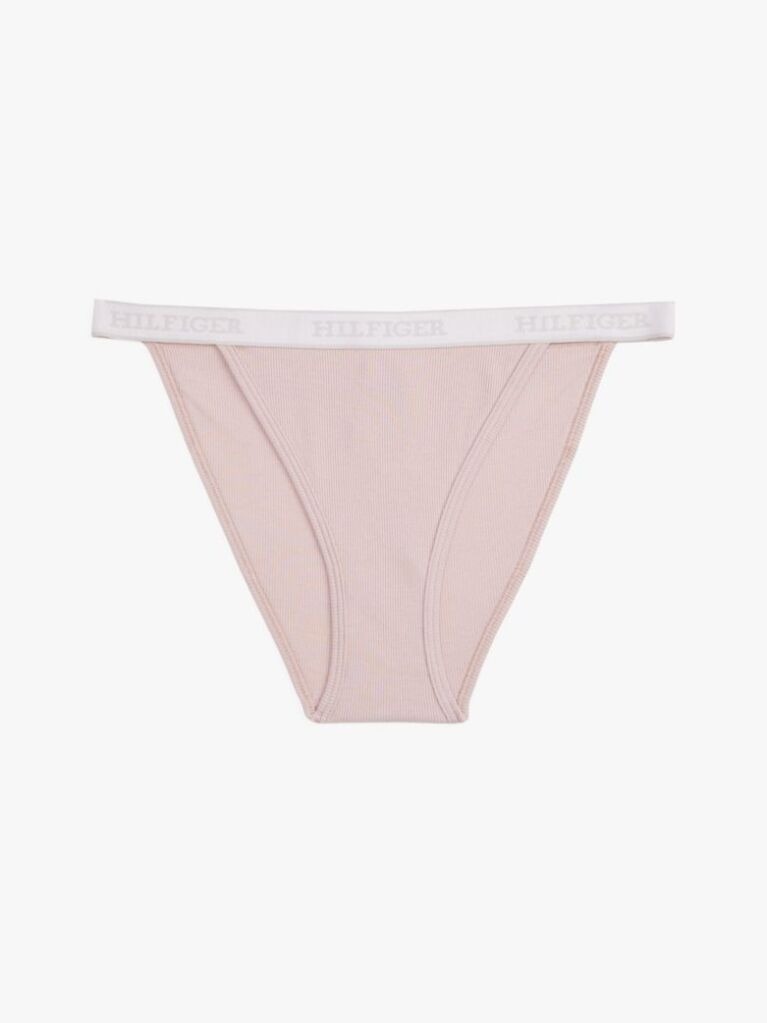 Beige Hilfiger Monotype Logo Waistband Tanga Briefs  Women